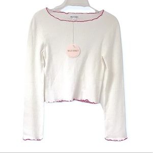 Wild Honey Long Sleeve Semi-Crop Top